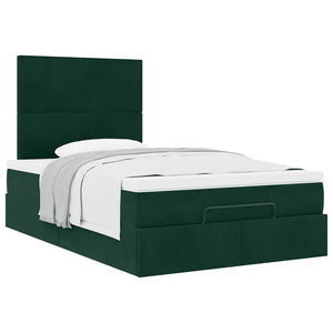 Ottoman Bett mit Matratze Dunkelgrün 120x200 cm