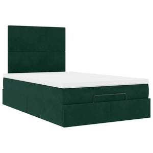 Ottoman Bett mit Matratze Dunkelgrün 120x200 cm