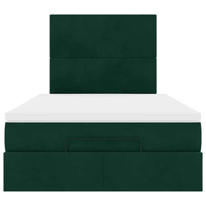 Ottoman Bett mit Matratze Dunkelgrün 120x200 cm