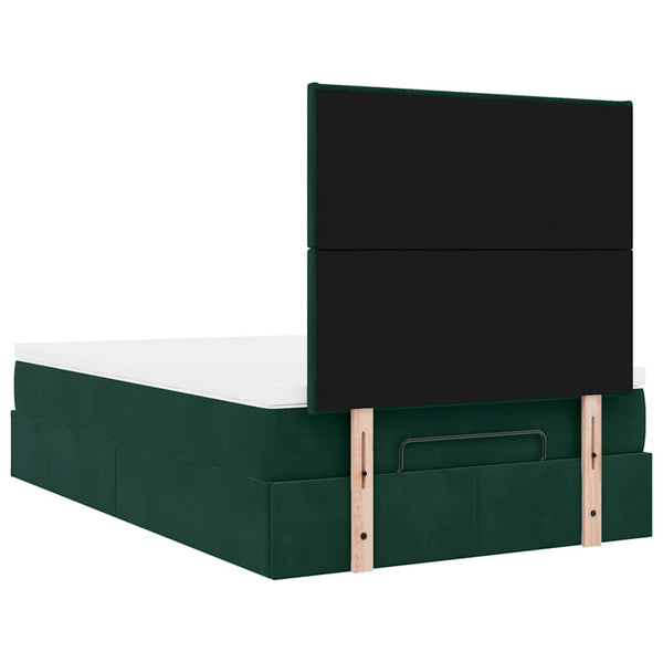 Ottoman Bett mit Matratze Dunkelgrün 120x200 cm