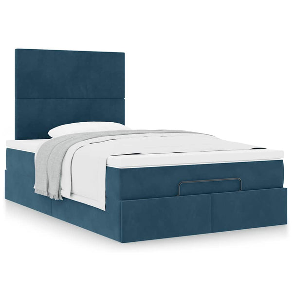 Ottoman Bett mit Matratze Dunkelblau 120x200 cm