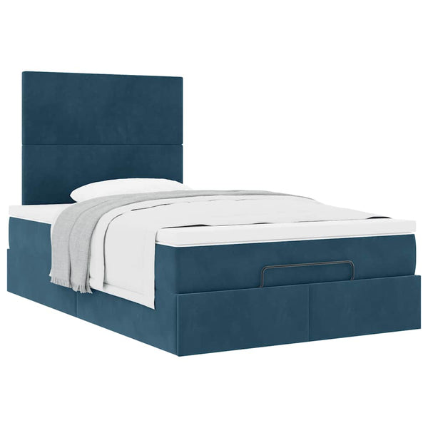 Ottoman Bett mit Matratze Dunkelblau 120x200 cm