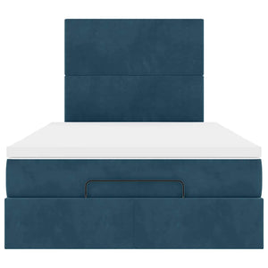 Ottoman Bett mit Matratze Dunkelblau 120x200 cm