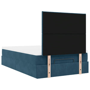 Ottoman Bett mit Matratze Dunkelblau 120x200 cm