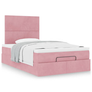Ottoman Bett Rosa Samt 120x200 cm mit Matratze