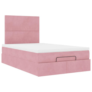 Ottoman Bett Rosa Samt 120x200 cm mit Matratze