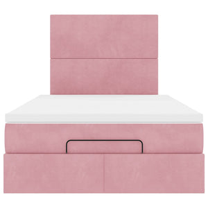 Ottoman Bett Rosa Samt 120x200 cm mit Matratze