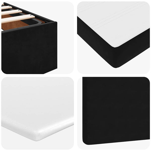 Ottoman Bett mit Matratze Schwarz Samt 140x190 cm