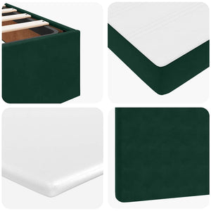 Ottoman Bett mit Matratze Dunkelgrün 140x190 cm