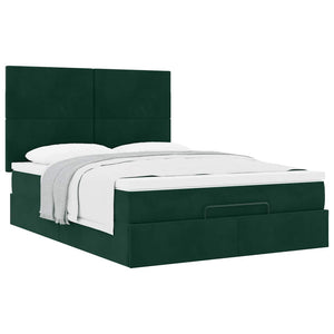 Ottoman Bett mit Matratze Dunkelgrün 140x190 cm