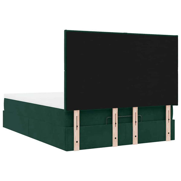 Ottoman Bett mit Matratze Dunkelgrün 140x190 cm