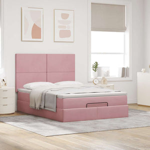 Ottoman Bett mit Matratze Rosa 140x190 cm