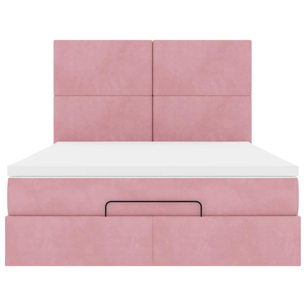 Ottoman Bett mit Matratze Rosa 140x190 cm