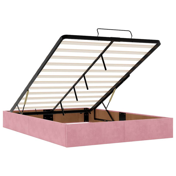 Ottoman Bett mit Matratze Rosa 140x190 cm