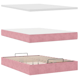 Ottoman Bett mit Matratze Rosa 140x190 cm