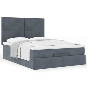 Ottoman Bett mit Matratze Dunkelgrau 140x200 cm