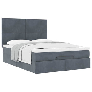 Ottoman Bett mit Matratze Dunkelgrau 140x200 cm