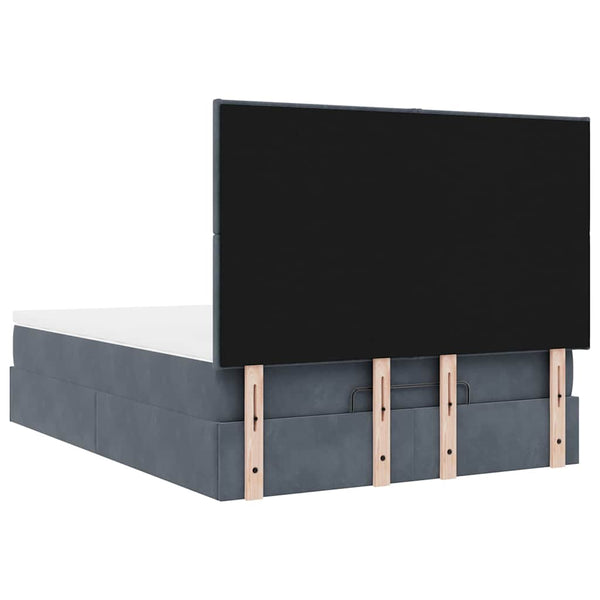 Ottoman Bett mit Matratze Dunkelgrau 140x200 cm
