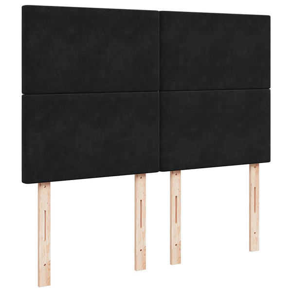 Ottoman Bett mit Matratze 140x200 cm Schwarz Samt