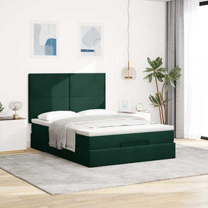 Ottoman Bett mit Matratze Dunkelgrün 140x200 cm