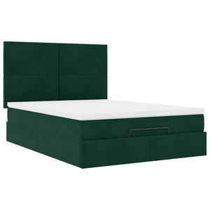 Ottoman Bett mit Matratze Dunkelgrün 140x200 cm