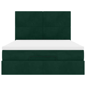 Ottoman Bett mit Matratze Dunkelgrün 140x200 cm