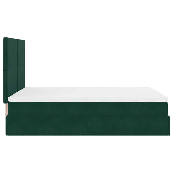 Ottoman Bett mit Matratze Dunkelgrün 140x200 cm