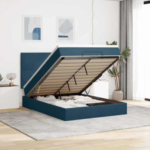 Ottoman Bett mit Matratze Dunkelblau 140x200 cm