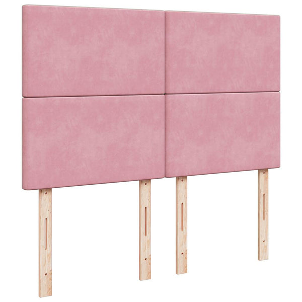 Ottoman Bett mit Matratze Rosa Samt 140x200