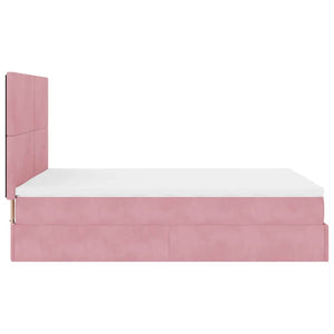 Ottoman Bett mit Matratze Rosa Samt 140x200