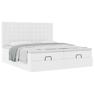 Ottoman Bett 200x200 cm mit Matratze Weiß