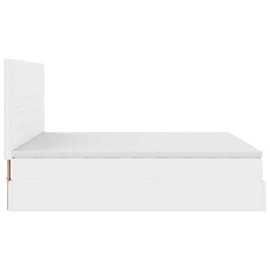 Ottoman Bett 200x200 cm mit Matratze Weiß
