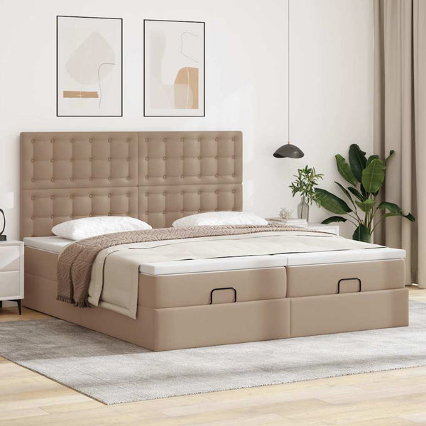 Ottoman Bett mit Matratzen Cappuccino 200x200 cm