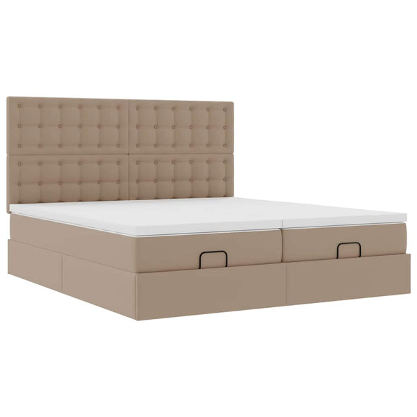 Ottoman Bett mit Matratzen Cappuccino 200x200 cm
