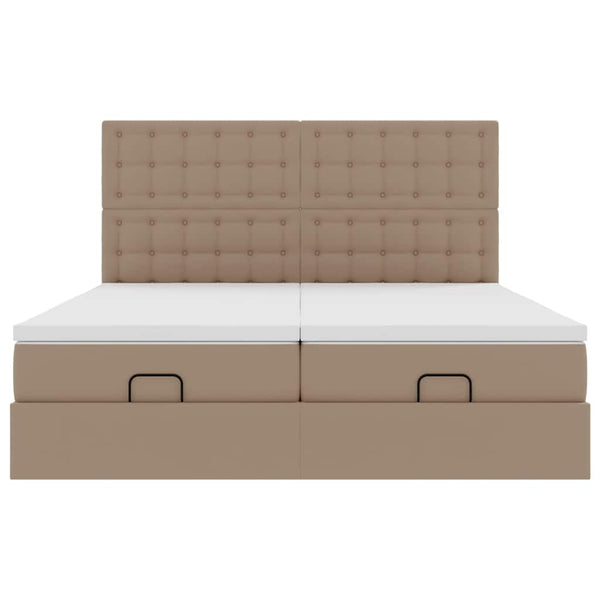Ottoman Bett mit Matratzen Cappuccino 200x200 cm
