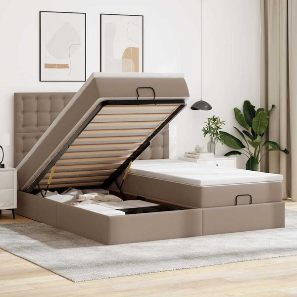 Ottoman Bett mit Matratzen Cappuccino 200x200 cm