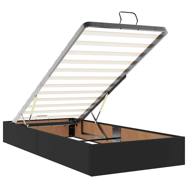 Ottoman Bett mit Matratze & LEDs 80x200 cm Schwarz