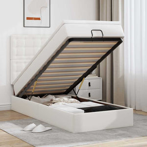 Ottoman Bett mit Matratze & LEDs 80x200 cm