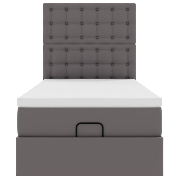 Ottoman Bett mit Matratze & LED Grau 80x200 cm
