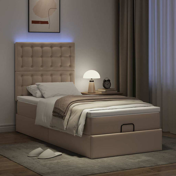 Ottoman Bett mit Matratze & LED 80x200 cm