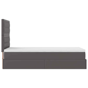 Ottoman Bett mit Matratze & LEDs Grau 90x190 cm