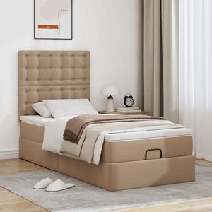 vidaXL Lit ottoman avec matelas et LED 90x190 cm similicuir