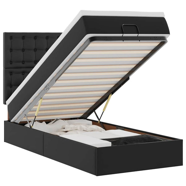 Ottoman Bett mit Matratze & LEDs 90x200 cm
