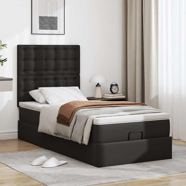 Ottoman Bett mit Matratze & LEDs 90x200 cm