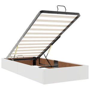 Ottoman Bett mit Matratze & LED Weiß 90x200 cm