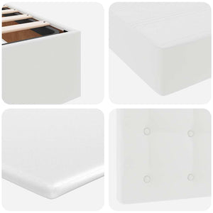 Ottoman Bett mit Matratze & LED Weiß 90x200 cm