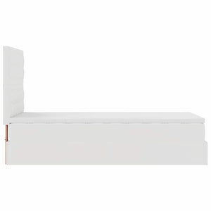 Ottoman Bett mit Matratze & LED Weiß 90x200 cm