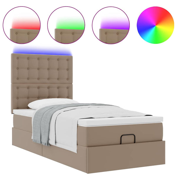 Ottoman Bett mit Matratze & LED 90x200 cm