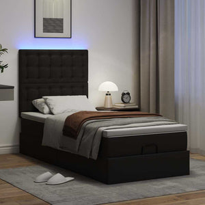 Ottoman Bett mit Matratze & LEDs 100x200 cm