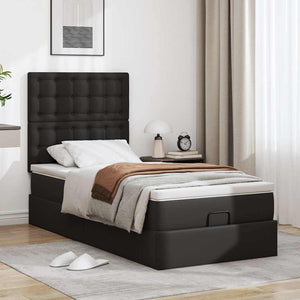 Ottoman Bett mit Matratze & LEDs 100x200 cm